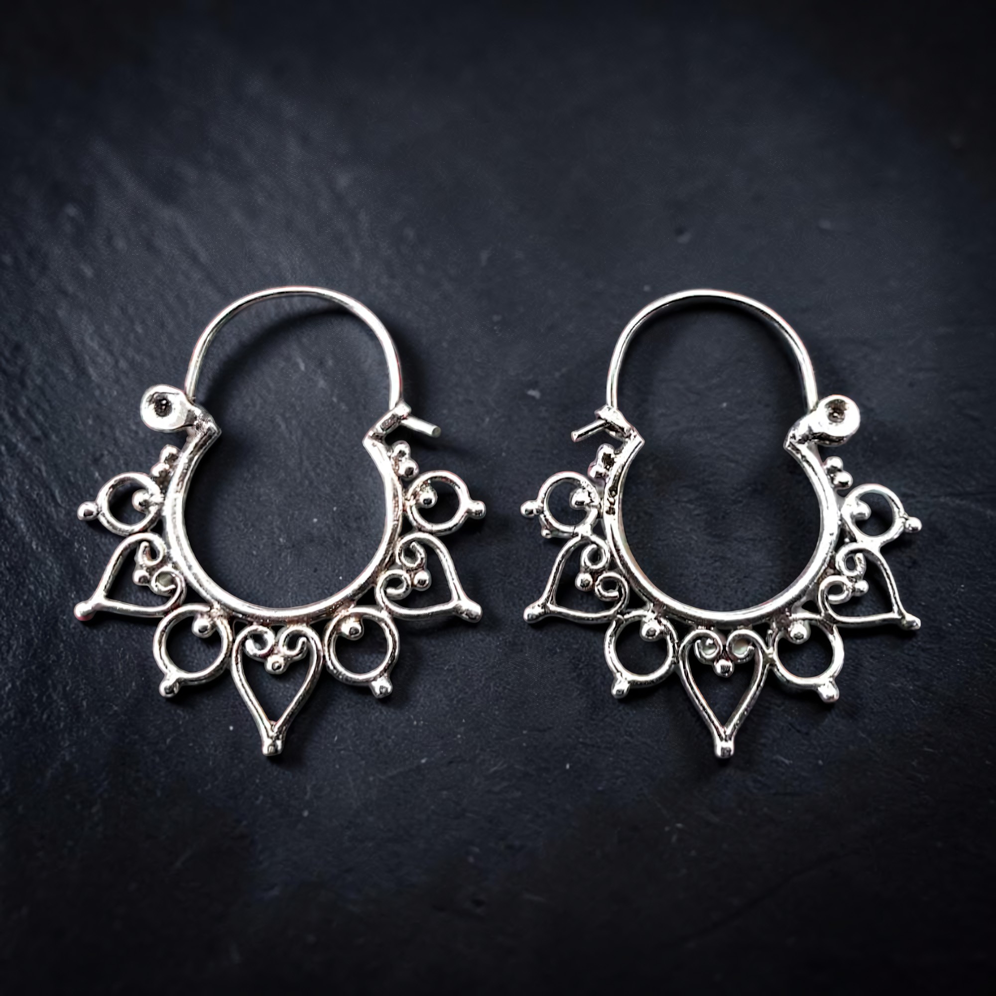 Ohrringe Boho Ornament orientalische Creolen 925 Silber