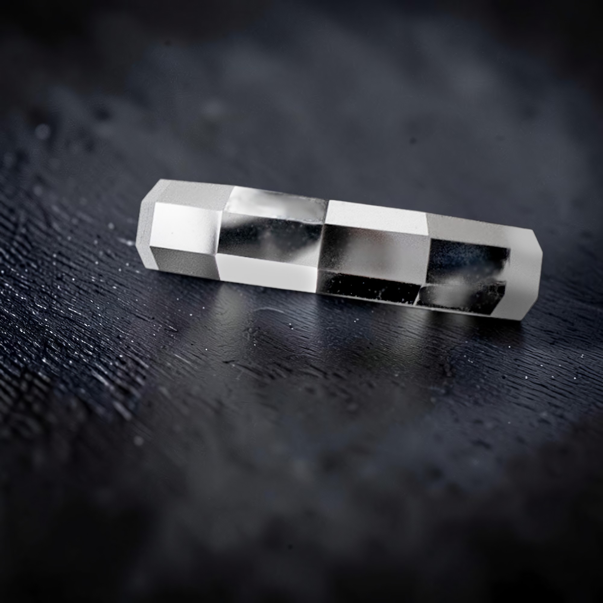 Ring Facetten aus Wolfram – Toms-Silver Schmuck