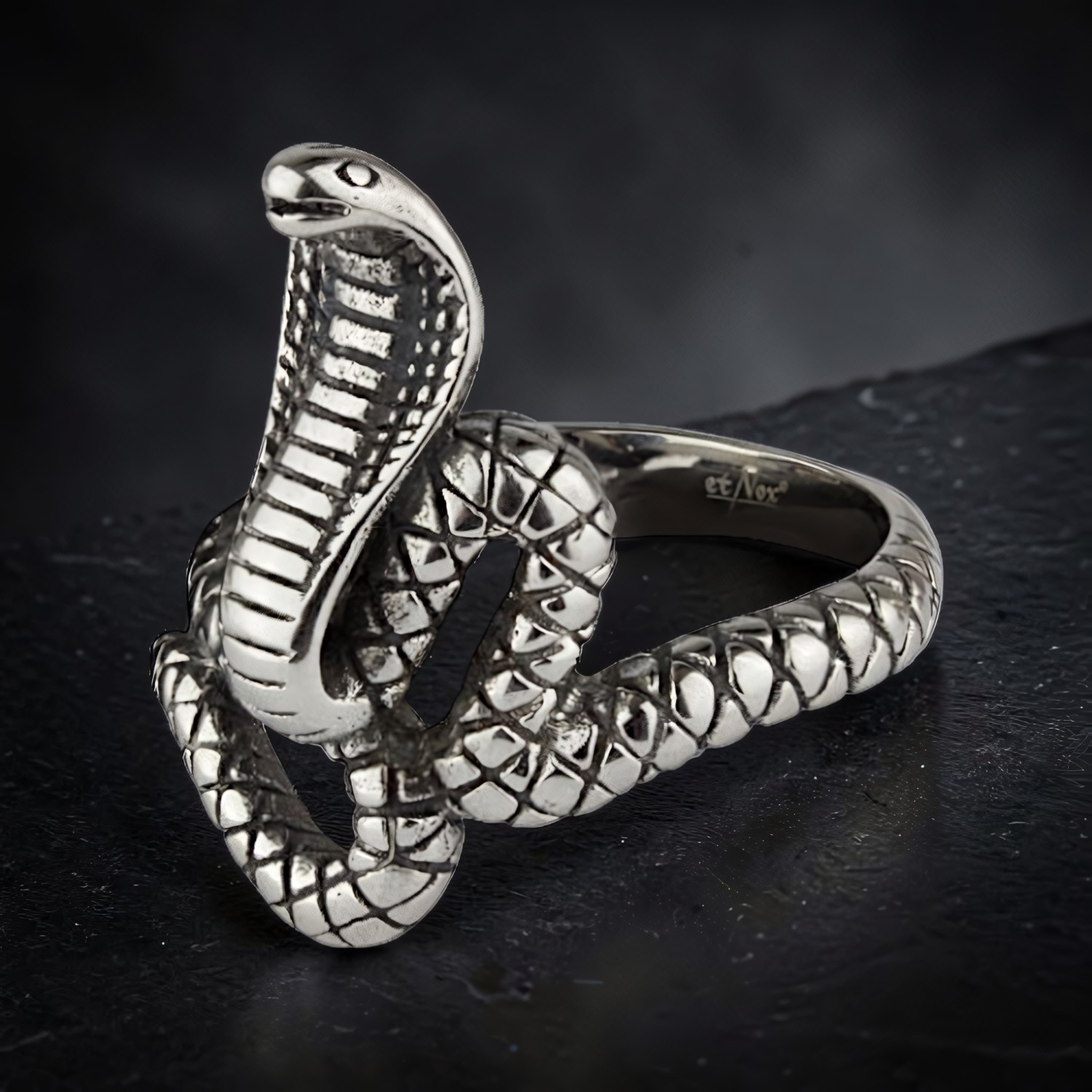 Ring Kobra aus Edelstahl – Toms-Silver Schmuck