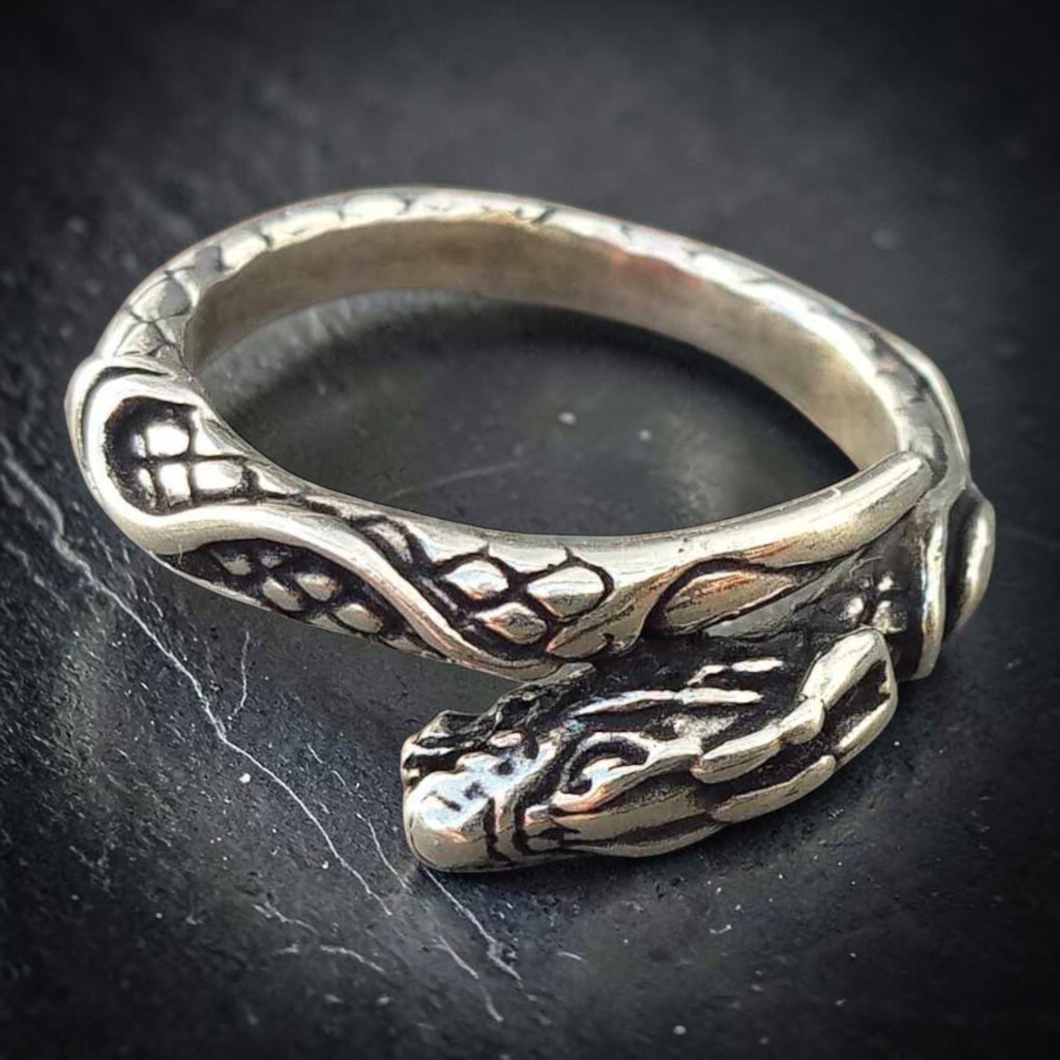 Drache Ring 925 Sterling Silber schmaler Drachenring