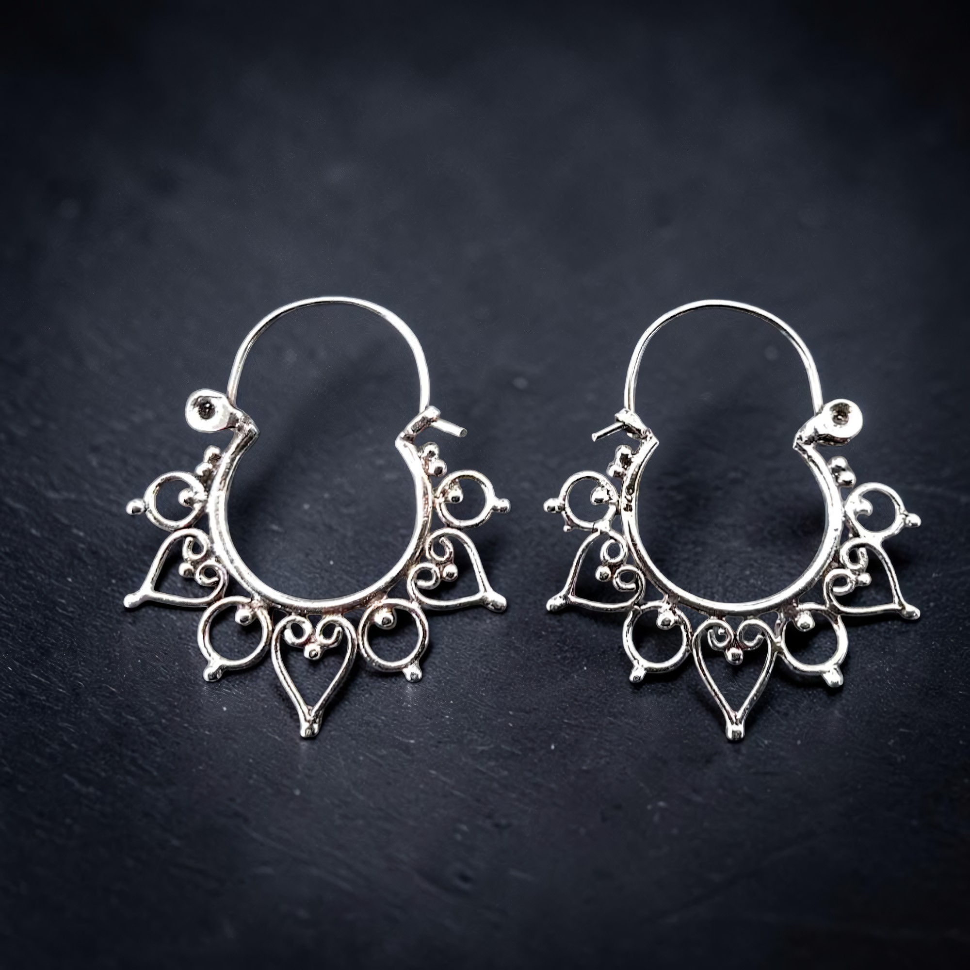 Orientalische Ohrringe Boho Ornament aus 925 Sterling Silber