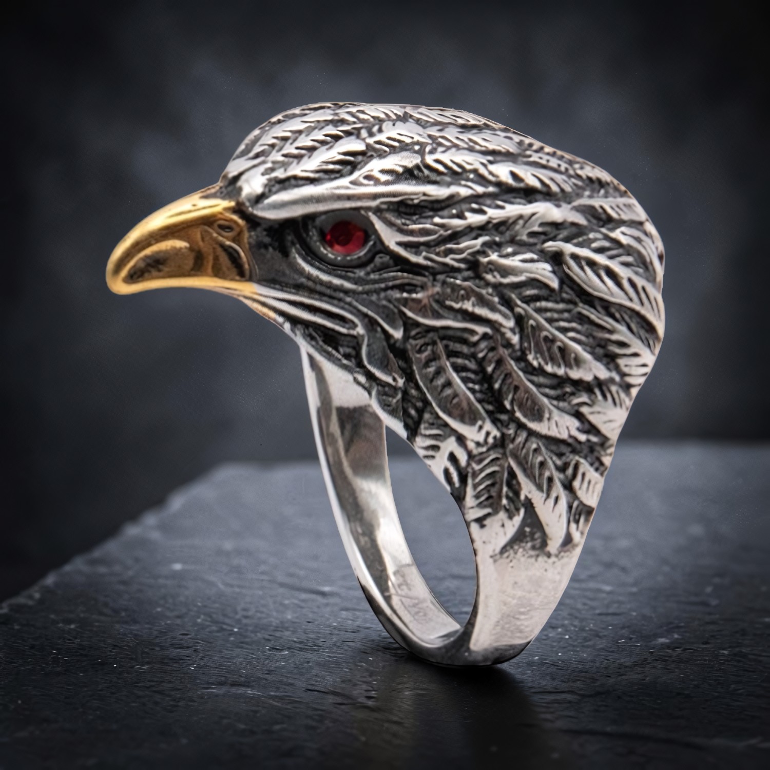 Ring Adler aus Edelstahl – Toms-Silver Schmuck