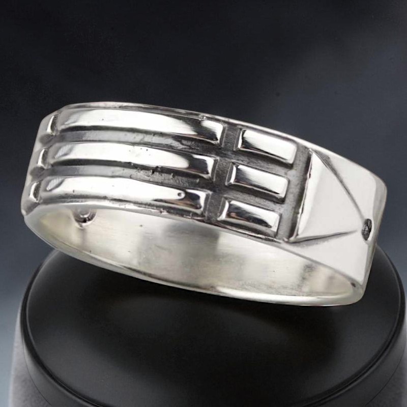Atlantis Ring aus Edelstahl, ilberfarben