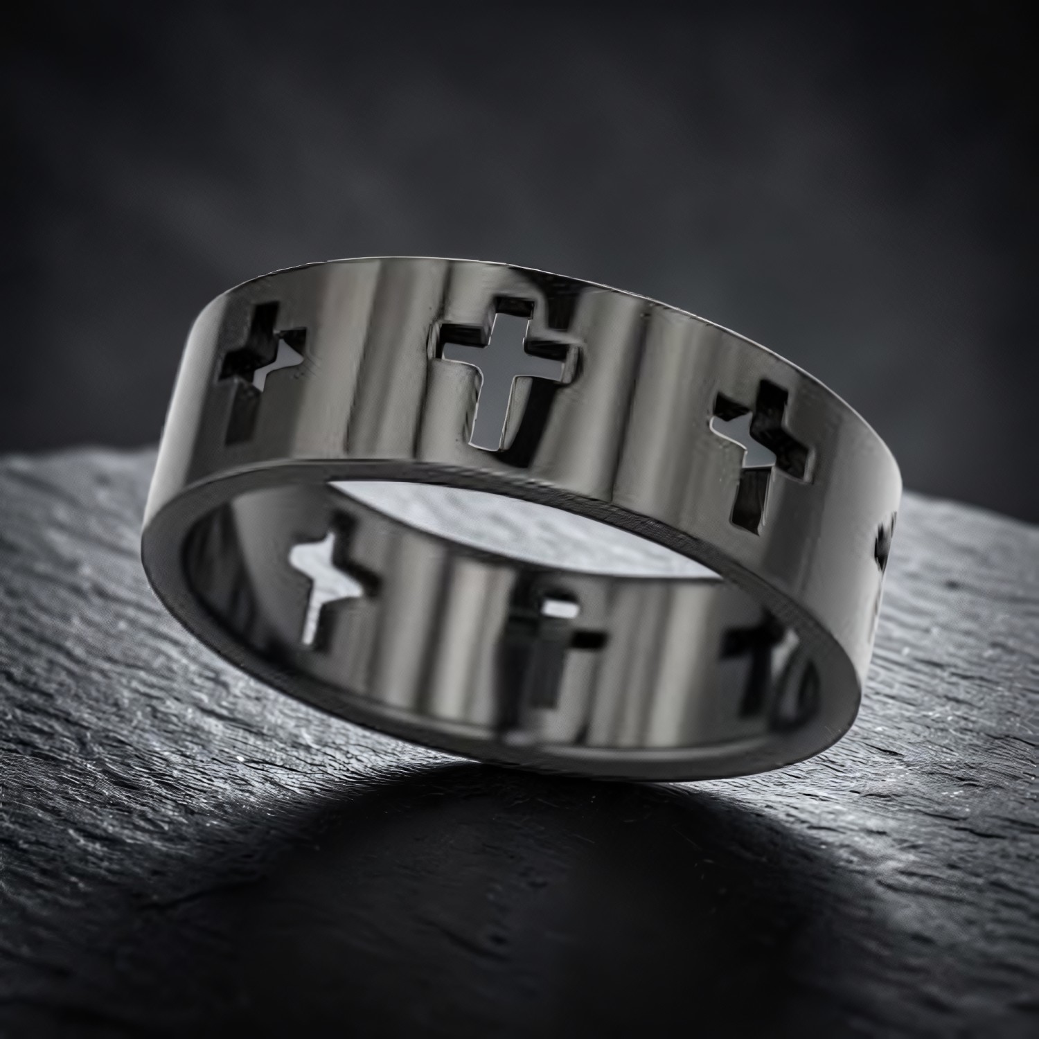 Ring Kreuze aus Edelstahl – Toms-Silver Schmuck
