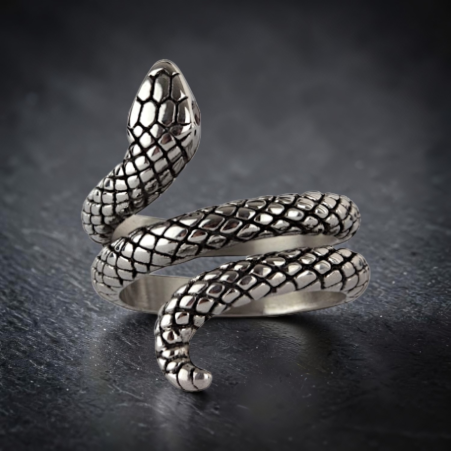 Ring Große Schlange aus Edelstahl – Toms-Silver Schmuck