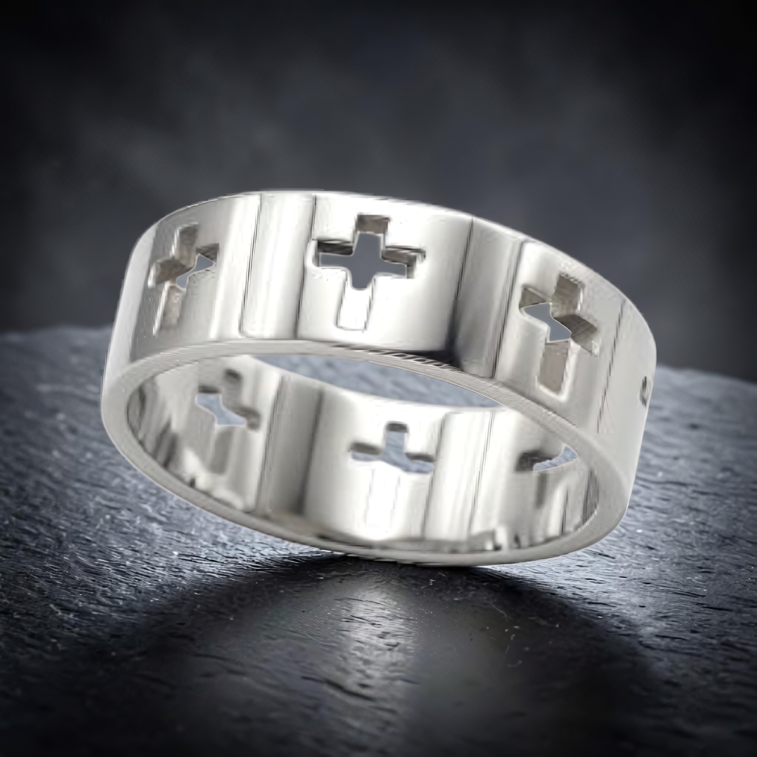 Ring Kreuze aus Edelstahl – Toms-Silver Schmuck
