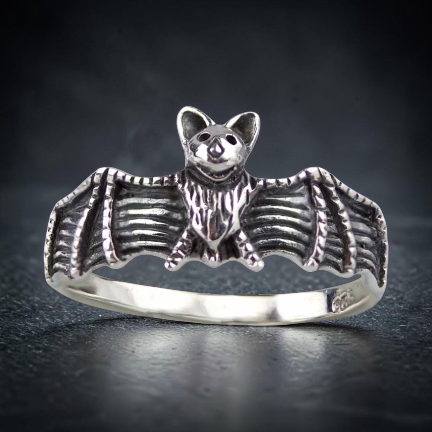 Ring Sweet Gothic Bat mit Fledermaus aus 925 Sterling Silber