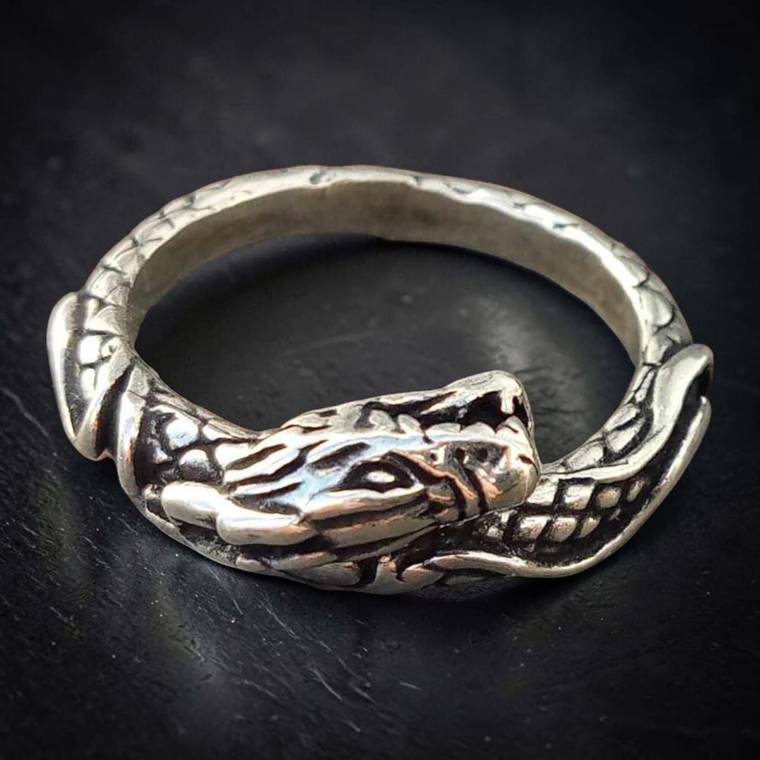 Drache Ring 925 Sterling Silber schmaler Drachenring
