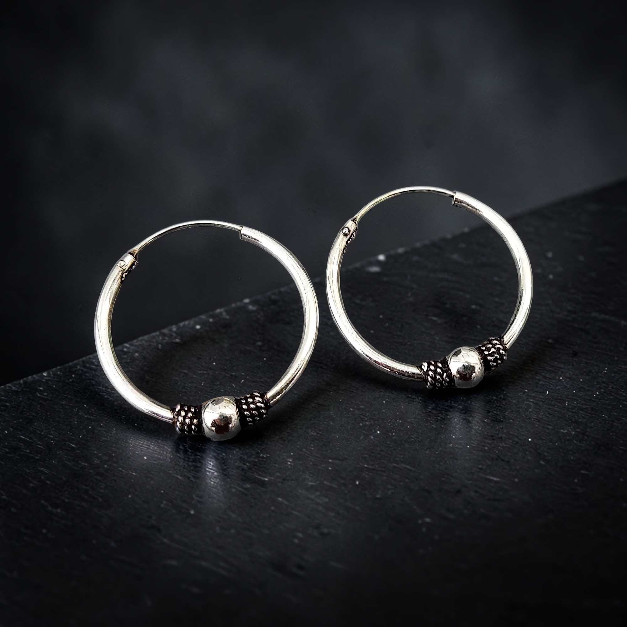 Ohrringe Bali Creolen 925 Silber ⌀ 2,5 cm