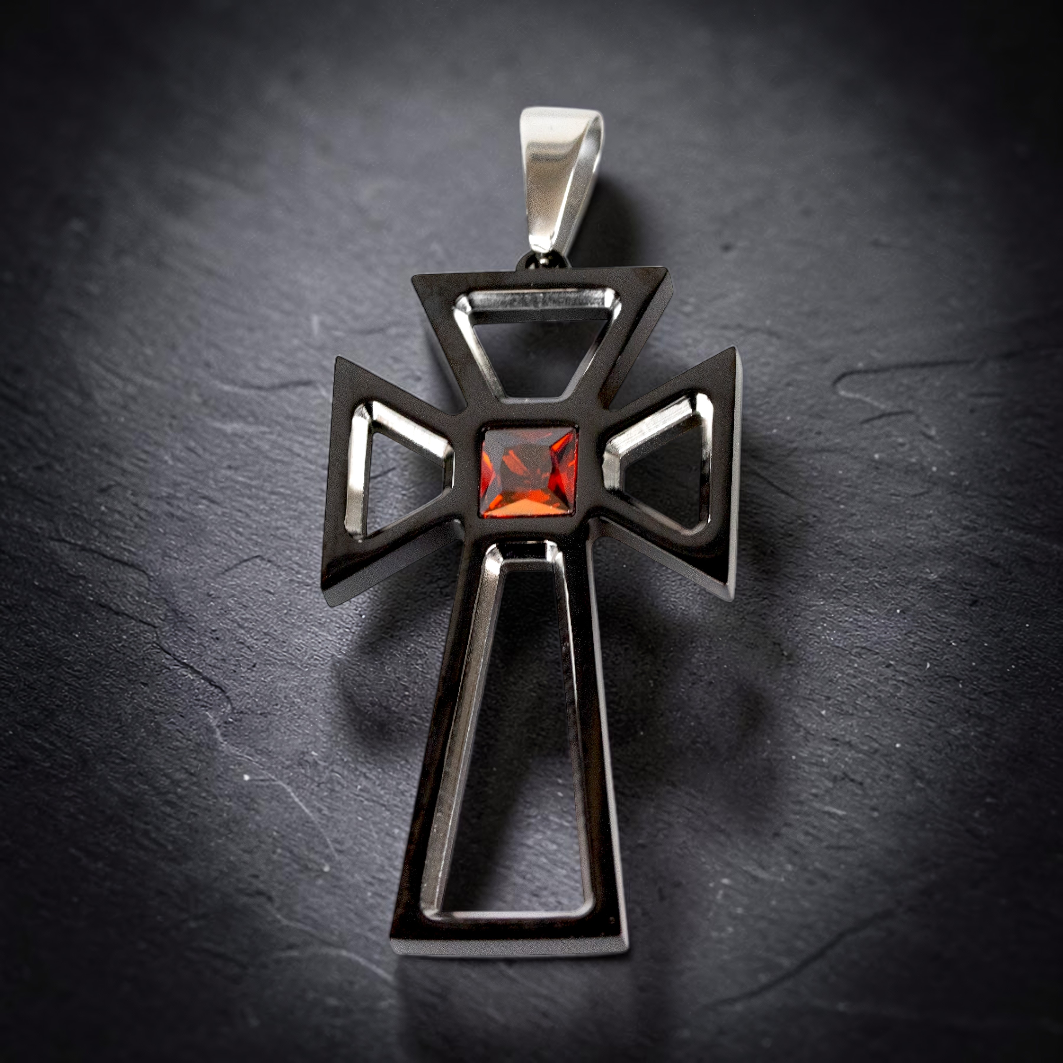 Anhänger Big Sparkling Cross Edelstahl