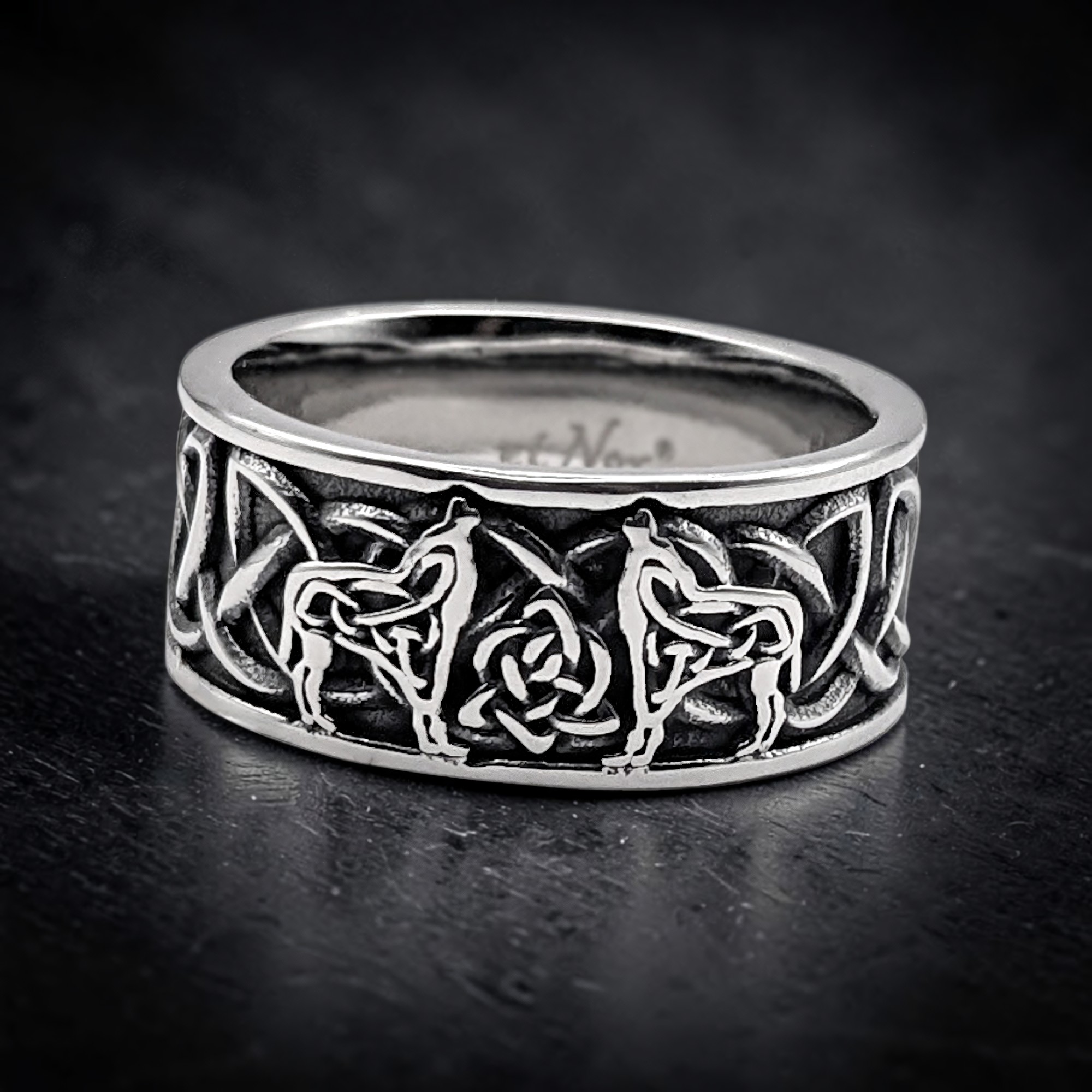 Ring Keltische Wölfe aus Edelstahl – Toms-Silver Schmuck