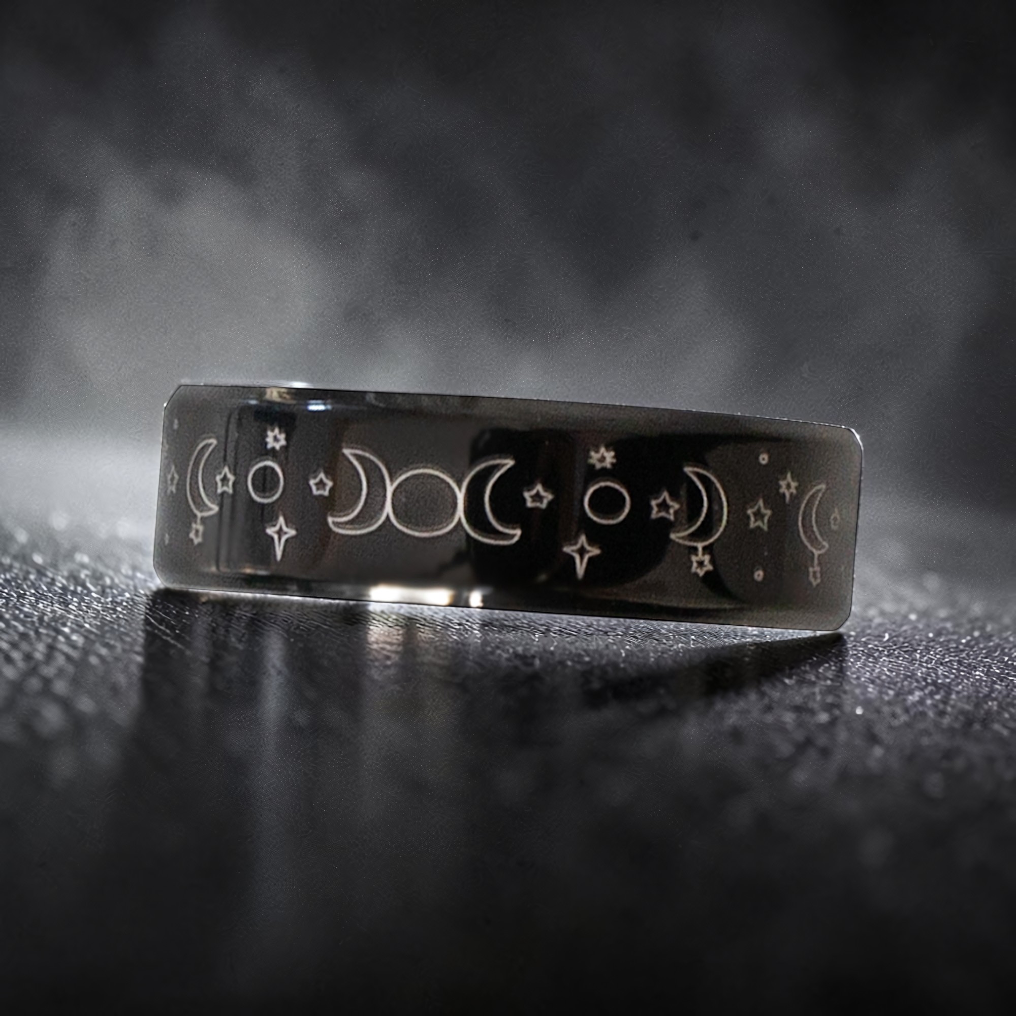 Ring Sonne, Mond und Sterne aus Edelstahl – Toms-Silver Schmuck