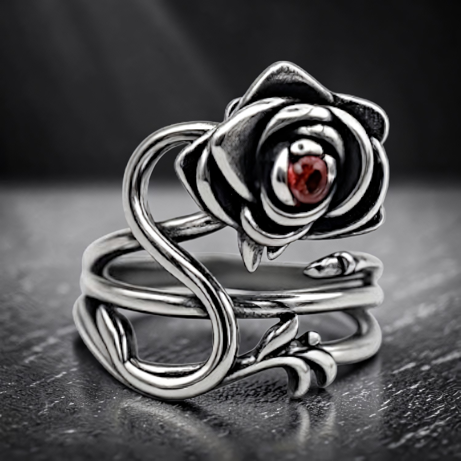 Ring Rose aus Edelstahl – Toms-Silver Schmuck