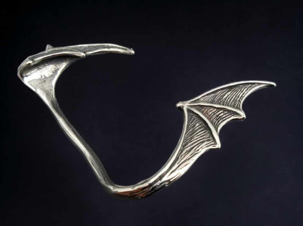 Gothic Ohrring Fledermaus Mit Klemme – Silber, Für Karneval & Mottoparties, Vampir Schmuck