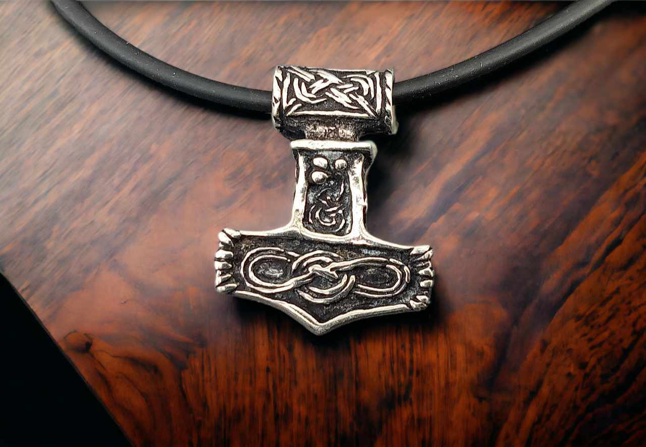 NKlaus Creole Ohrringe Thors Hammer – 925 Silber, 25x20 Mm, Keltisches Wikinger Design, Bügelverschluss