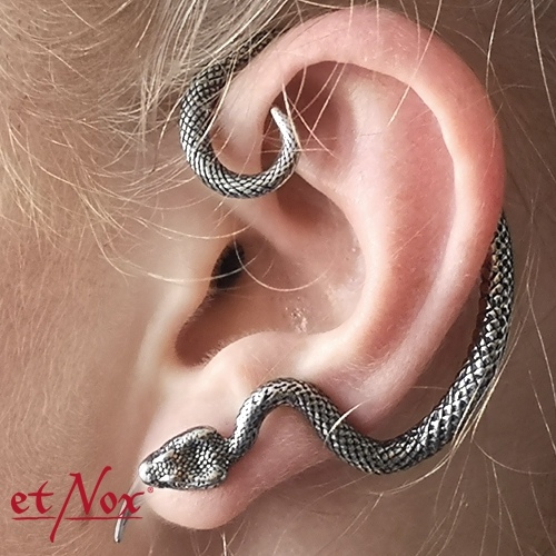 JewelryWe Schlangen-Ohrringe Aus Edelstahl – Mit Grünen Zirkonia, 3,7x1,8 Cm, Creolen-Design Für Frauen & Mädchen (gold/silber)